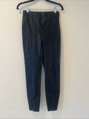 Zara Women's Black Faux Leather Skinny Ankle Pants, Size S